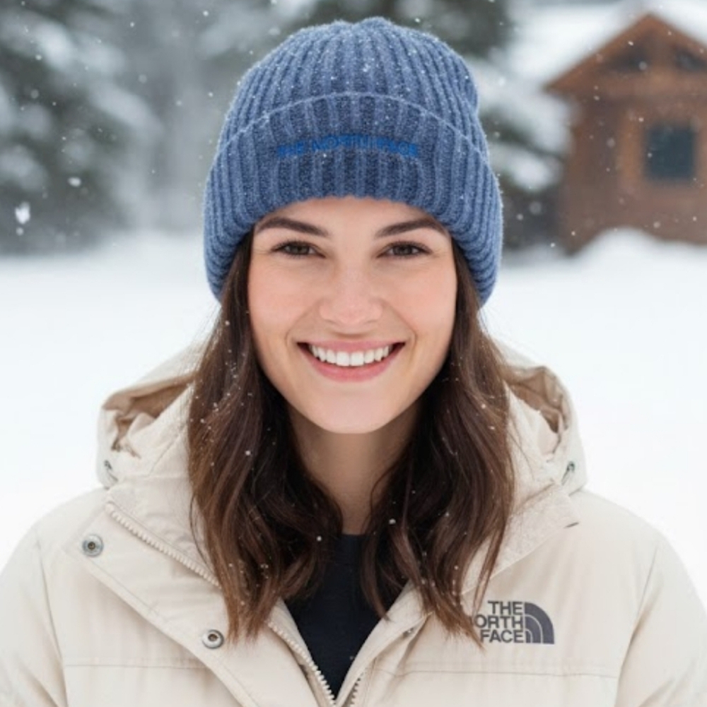 🔥NEW! The North Face Unisex Fohair Cabin Beanie Lunar Blue/Twilight Galaxy 